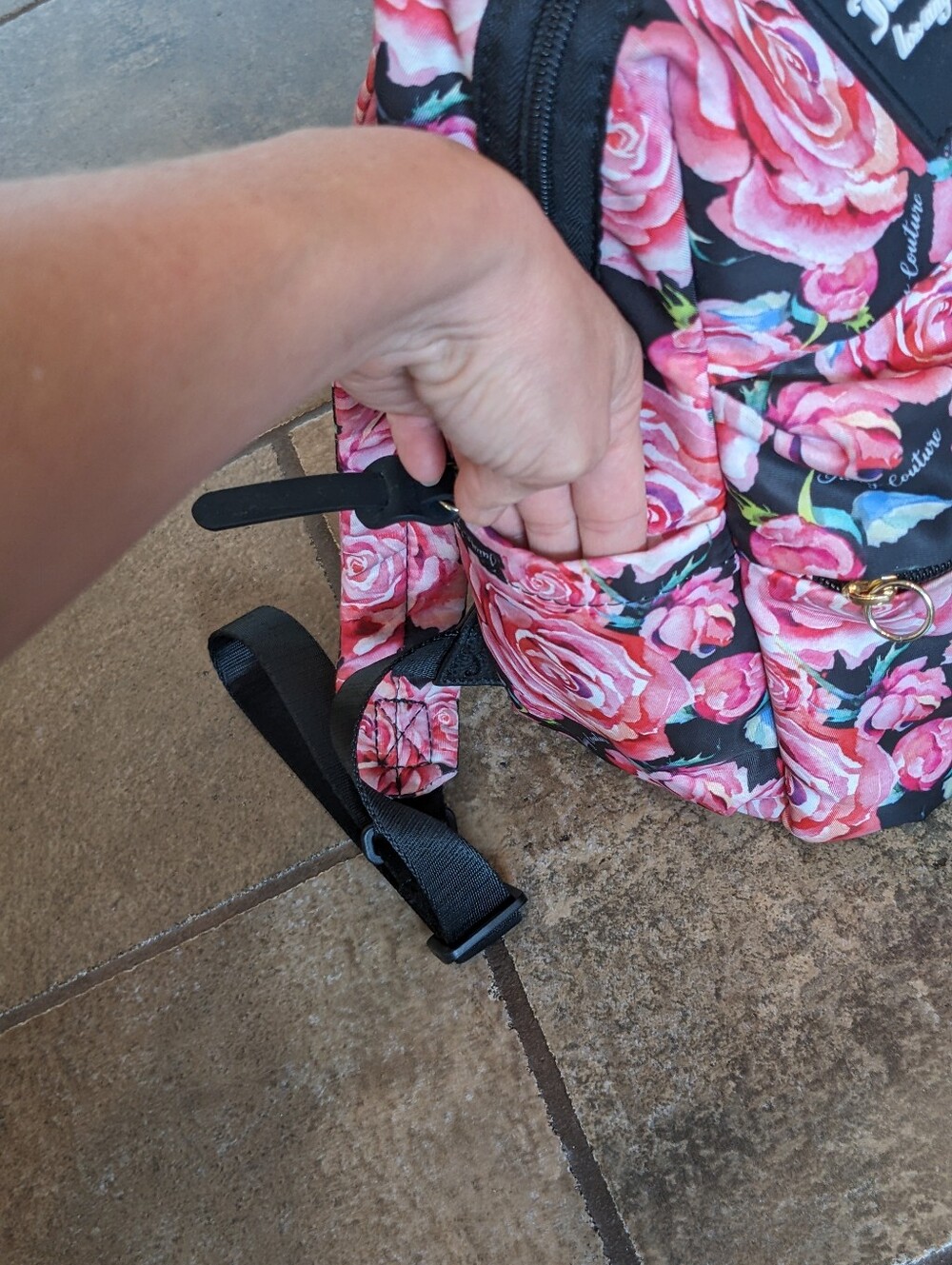 Juicy Couture Y2K Pink Floral Mini Chic Feminine Everyday School Work Backpack - Picture 7 of 17